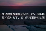 NBA附加赛里联防突然一收，但临场战术临时改了：49tk港澳那份对比图