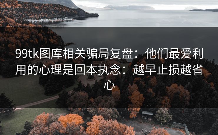 99tk图库相关骗局复盘：他们最爱利用的心理是回本执念：越早止损越省心