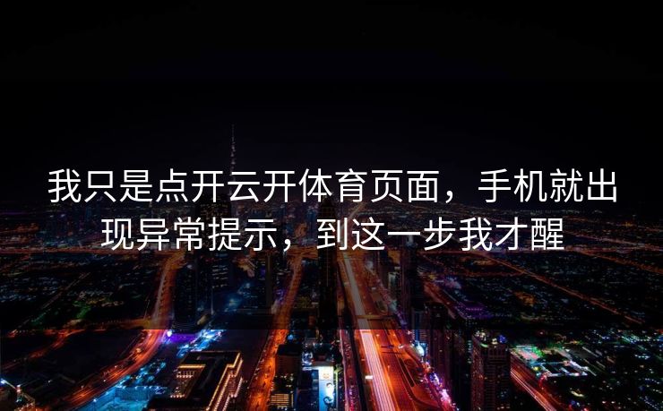 我只是点开云开体育页面，手机就出现异常提示，到这一步我才醒