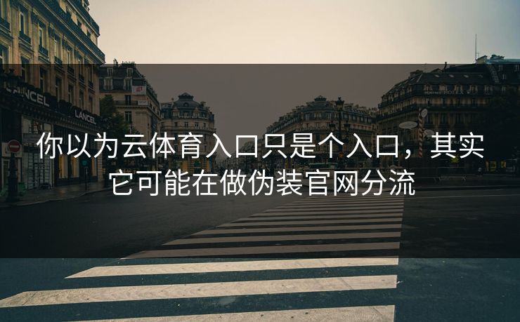 你以为云体育入口只是个入口，其实它可能在做伪装官网分流