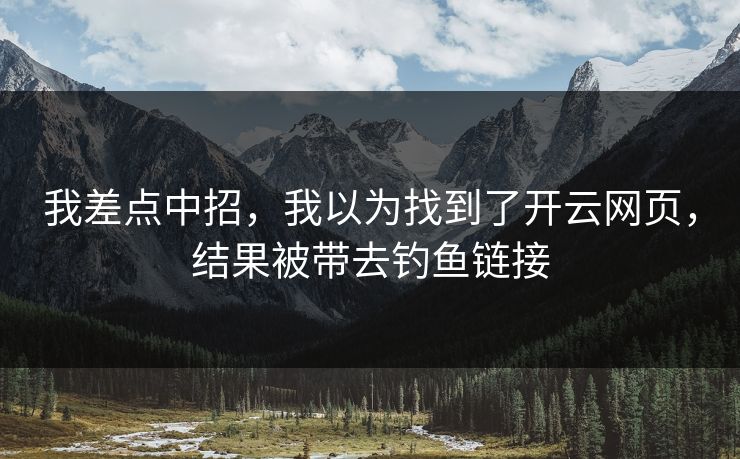 我差点中招，我以为找到了开云网页，结果被带去钓鱼链接